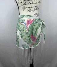 women's TiniBikini Swimwear OS Tie Swim Cover Up Skirt Bottom Green new