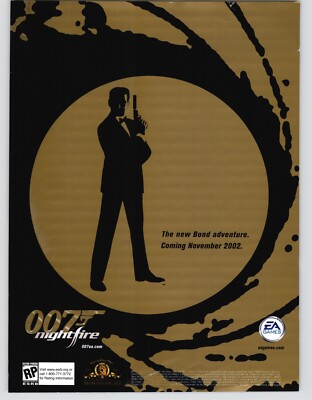 2002 James Bond 007: Nightfire PS2 Xbox Gamecube Print Ad/Poster Official Art