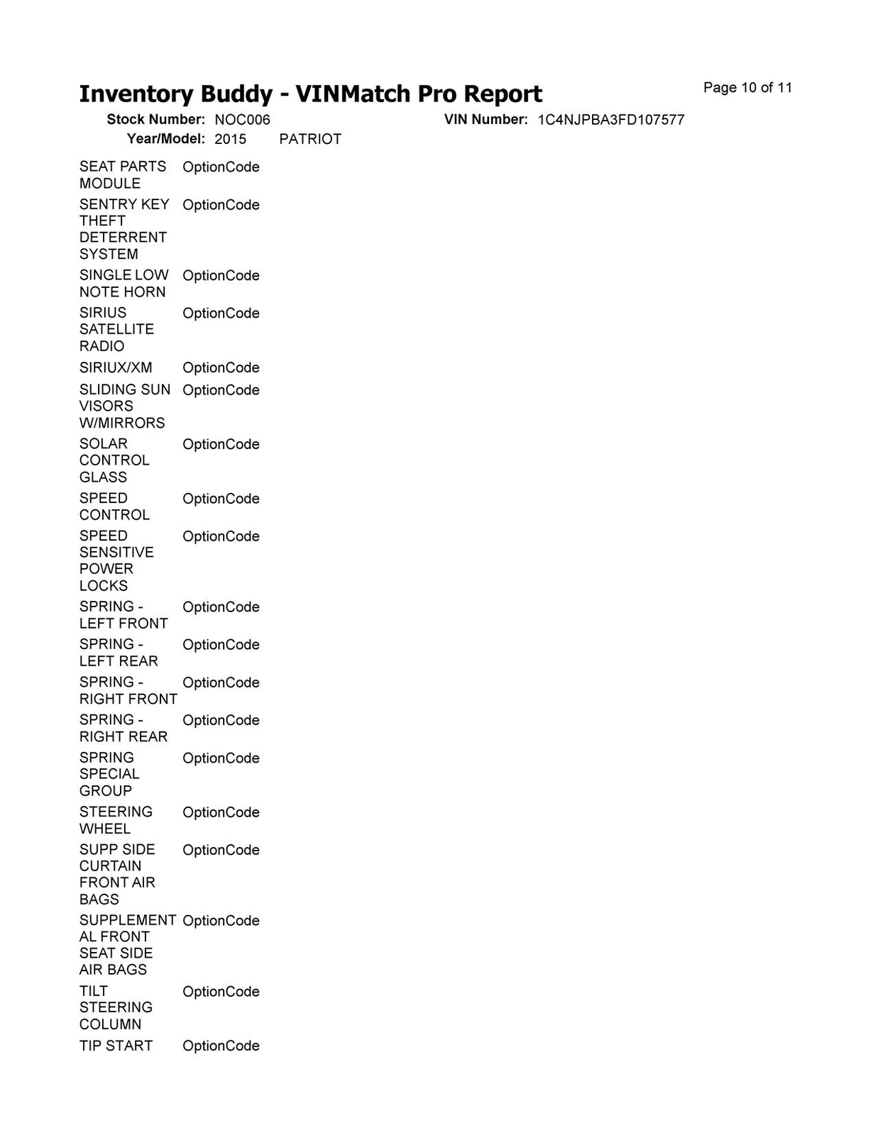 Used Left Tail Light Assembly fits: 2015 Jeep Patriot Left Grade A