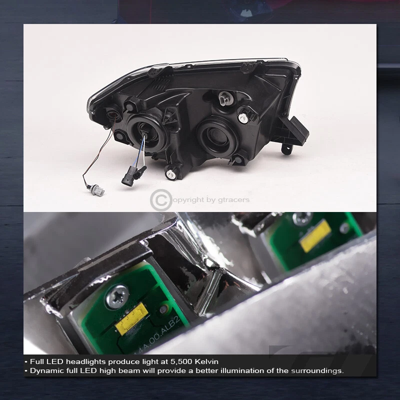 Faros proyectores cuádruples de tubo secuencial LED completos negros para tundra/sequoia 07-13 Foto 3 de 4