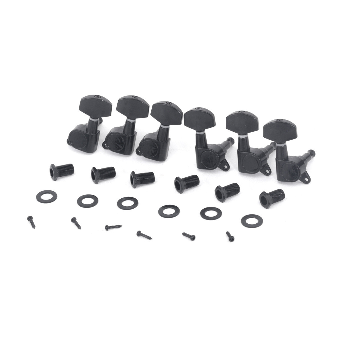 Musiclily Pro Black 3L3R Sealed Big Button Guitar Machine Heads Tuning Pegs Set