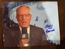 Doc Mike Emrick signed 8x10 photo Autographed Hockey Announcer