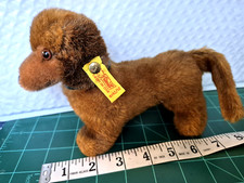 VTG 80's Steiff Hexie Dog Dachshund 4142/12 Button Tag Green Collar West Germany