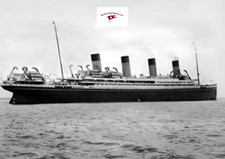 Titanics sister RMS Brittannic Steaming at Sea Trials, reprint photo