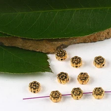 160pcs dark gold-tone sunflower spacer beads h2324