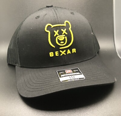 Bexar Signature Black 112 Style Trucker  Cap Hat- Richardson Adjustable NEW
