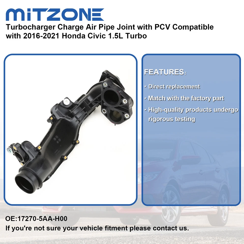 Соединение воздушной трубы подзарядки турбокомпрессора для Honda Civic 2016-2020 годов выпуска 1,5 л 17270-5AA-H00 - Изображение 3 из 4