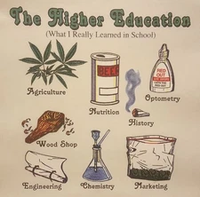 THE HIGH EDUCATION POT WEED MARIJUANA LEAF MARY HOODED SWEATSHIRT #MJ-11 HOODIE