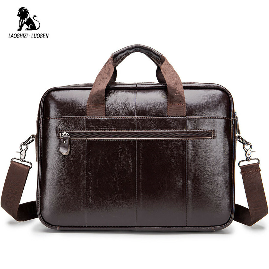 LUOSEN Men Leather Messenger Bag Casual Shoulder Briefcase
