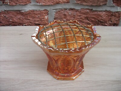 KARNEVALSGLAS SOWERBY AFRIKANISCHES SCHILD KÜRBIS VASE MIT GRILL WOW BEST IN CLASS