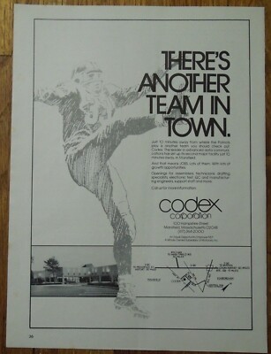 1978 CODEX CORPORATION Advanced Data Communications Magazine Ad
