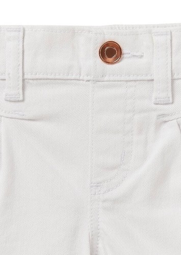 Wonder Nation Denim Shorts Girls sz 2XL Pleated White Stretch Waistband Pull-Up - Picture 2 of 7