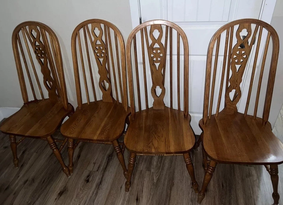 Vintage Mid - Century Oak Windsor风格餐椅 — 第 2/4 张图片