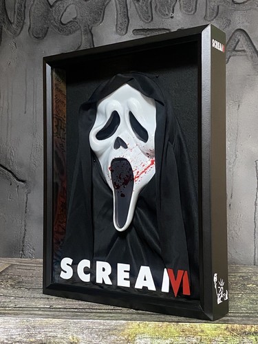 Scream 6 Ghostface Mask In Display Frame Case Horror Movie Collectible ...