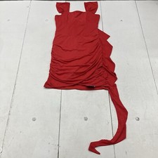SHEIN X Red Ruched Slouch Short Cocktail Party Dress Cap Sleeve Women’s Size M 