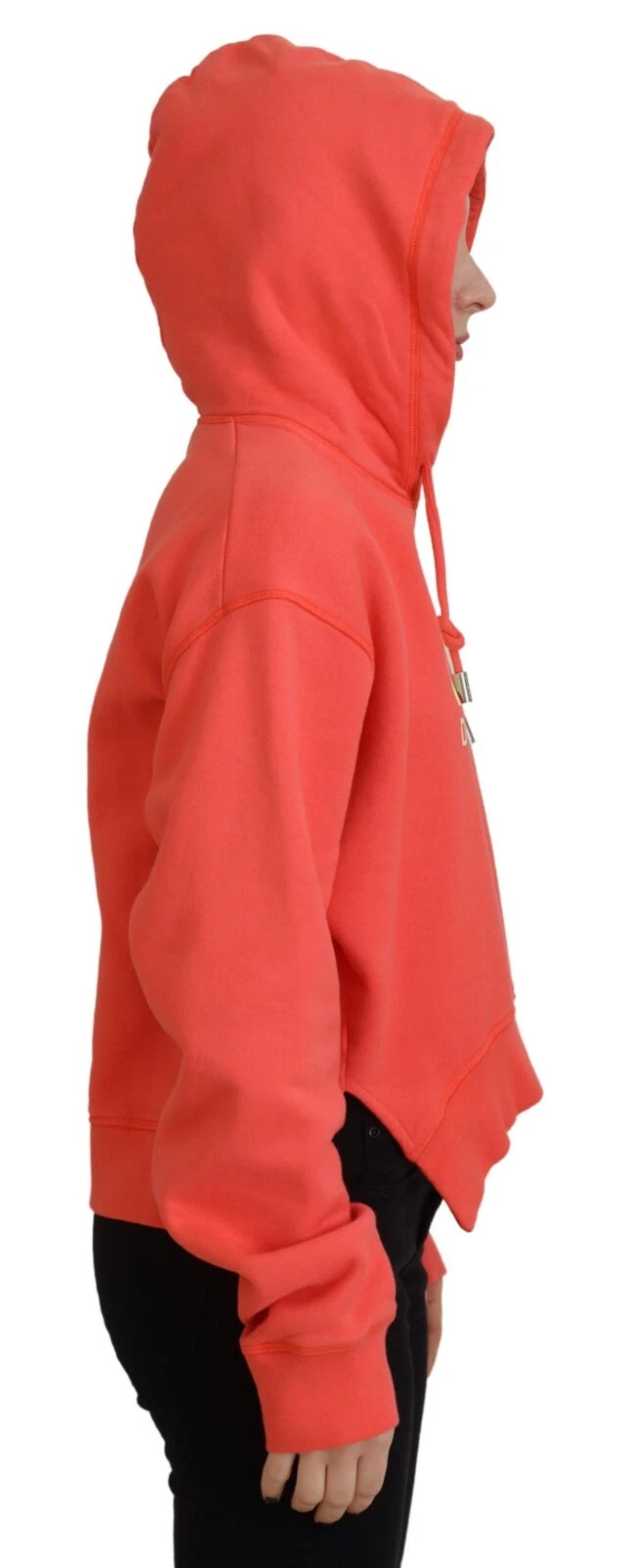 Felpa con cappuccio DSQUARED2 Maglione Rosa Stampa Logo Cotone IT38 US4 XS 610usd