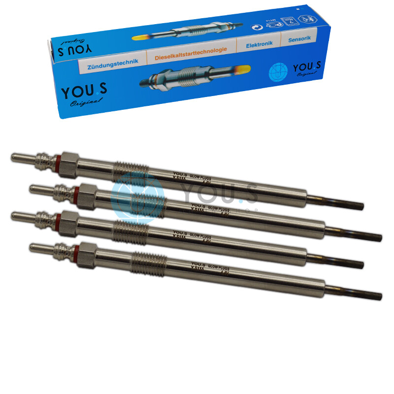 4x YOU.S Glühkerzen 151,5mm Für Opel Astra H 1.9 CDTI | 11.0V M9x1,0 Gewinde - Original 1214034