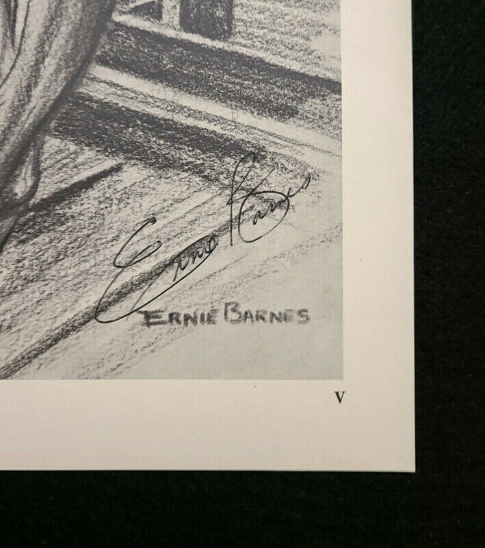 ERNIE BARNES COMPLETE AUTOGRAPHED SET 5 LITHOGRAPHS A PORTFOLIO OF ...