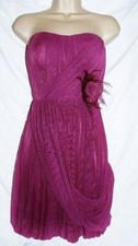 NEW NEXT occasion dark Pink mesh Corsage Party Evening Bandeau dress SALE