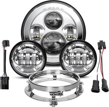 Harley Davidson 7"  4.5" LED Round Headlights 40W 3600LM 6000K White 3 