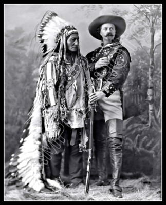 Bill Cody Sitting Bull Photo 8X10 - 1885 Buffalo Lakota Indian Chief | eBay