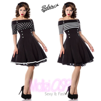 Vestito Donna Rockabilly Anni 50 Vintage Retrò Gonna Svasata 50006