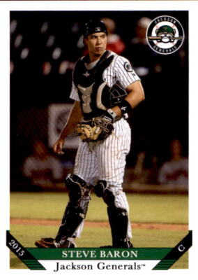 2015 Jackson Generals Grandstand #2 Steve Baron Miami Florida FL Baseball Card