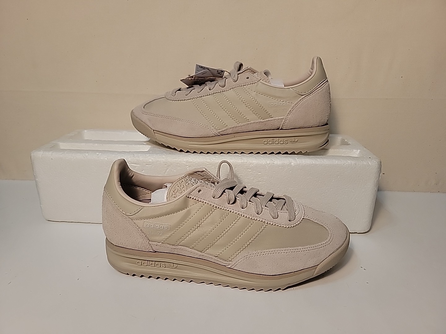 ADIDAS ORIGINALS MEN'S  SL 72 RS WONDER BEIGE ALUMINA IH8020 SNEAKERS SIZE: 7