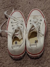Converse Chuck Taylor All Star Low Top Optic White Lace-Up Sneakers M7652 Size 7