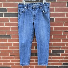 CARHARTT RELAXED FIT MENS BLUE DENIM JEANS SZ 38X34 BD5119-M EUC