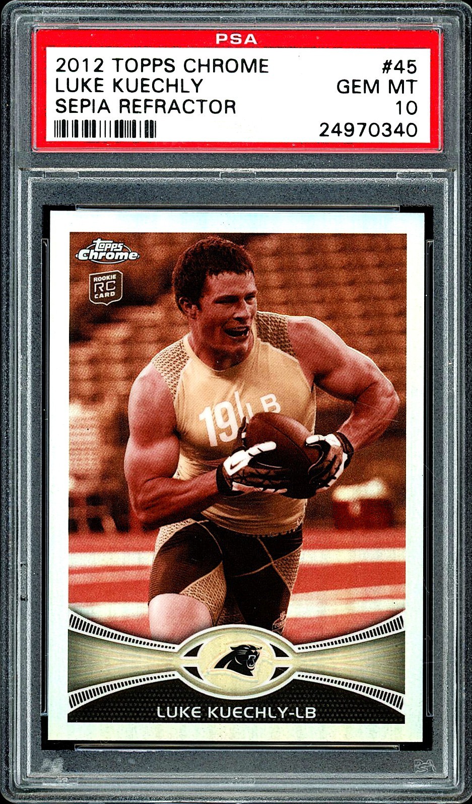2012 Topps Chrome Sepia Refractor #45 Luke Kuechly RC PSA 10 HOF Pop 8