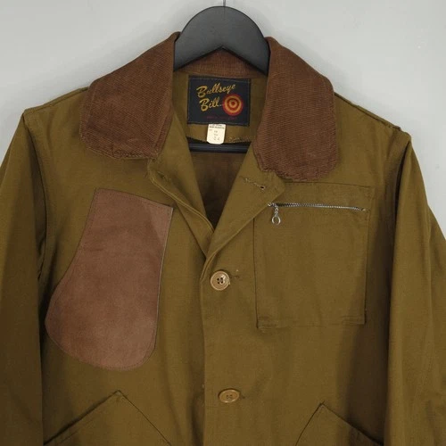 Vintage Bullseye Bill Jacket Mens 34 Brown Canvas Field Hunting Water Repellent image 2