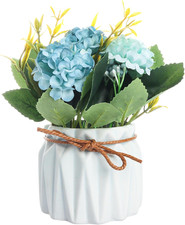 Artificial Hydrangea Bouquet with Small Ceramic Vase Artificial Flower Plants Mi