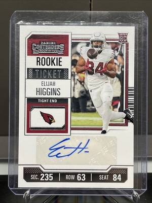 2023 Panini Contenders Football Elijah Higgins Rookie Auto Arizona Cardinals