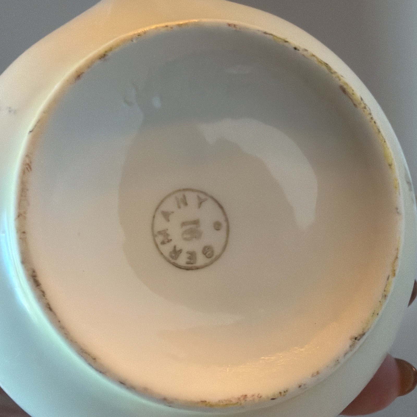 Germany Hand Painted Sugar Bowl w/ Lid Coral Cream Colored Roses