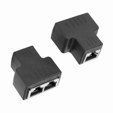 2PCs Adaptateur de câble Ethernet Splitter durable pour connexion Internet