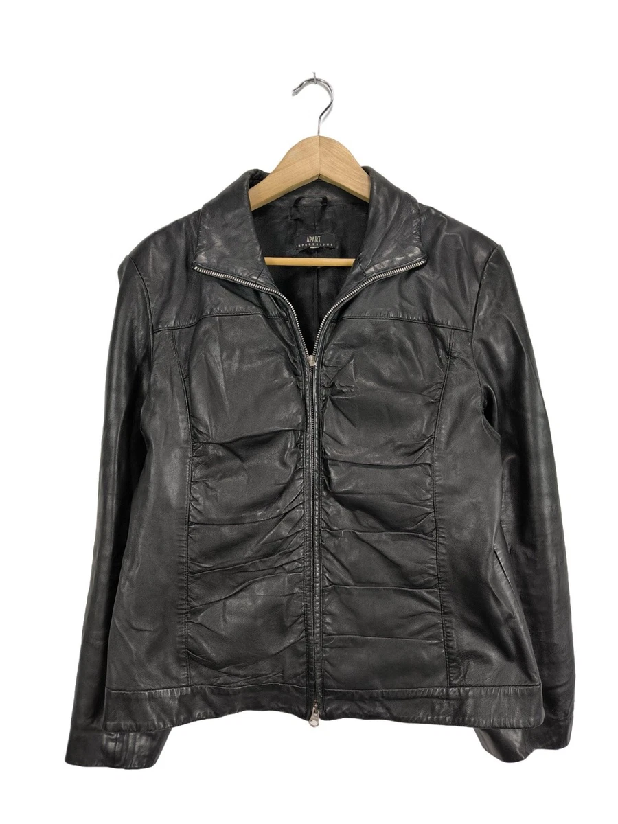 APART Kunstlederjacke Damen Schwarz Gr. 38 Reißverschluss Casual Streetwear
