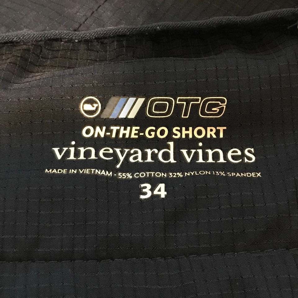 Pantalones Cortos Vineyard Vines Para Hombres 34 Azul Pantalones Sobre la marcha OTG Golf Bolsillos Informales Hombres Foto 3 de 4