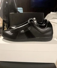 Maison Margiela GAT Sneakers Black Men 12 45 Suede Leather Low Tops Italy