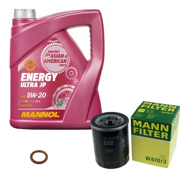 Mann Inspektionspaket 5L Mannol Energy 5W-20 FüR Mazda 626 II 2.0 1.6 929-image
