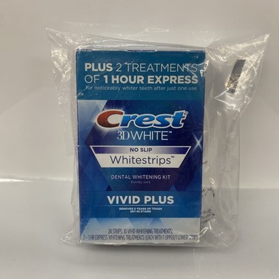 Crest 3D Vivid Plus Dental Kit 24 Strips Exp: 4-26+  -open Box