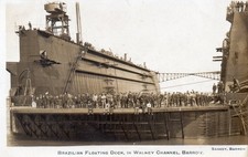 BARROW IN FURNESS, LANCASHIRE. BRAZILIAN FLOATING DOCK. REAL PHOTO POSTCARD
