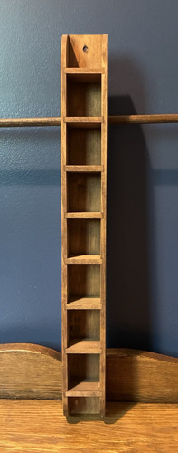 Vintage Wooden Shadow Box Shelf Tall & Narrow Over 20" Tall Trinket Wall Shelf