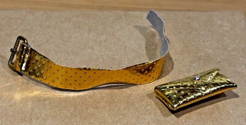 Vintage Barbie Gold Dimple Purse and Belt ONLY