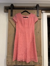 Franco & Co Coral Pink Fit & Flare Dress Beaded V-Neck Lined A-Line Size 11