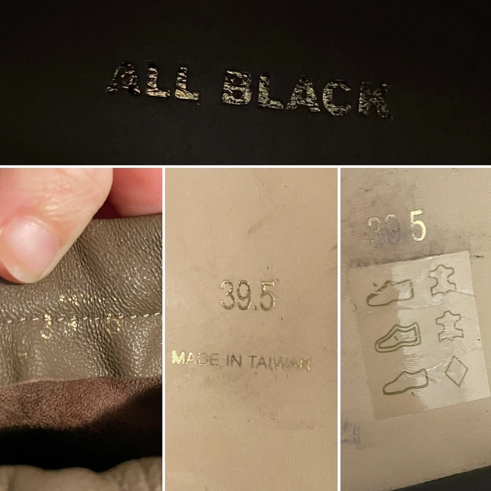 All Black Leather Slouchy Ankle Boot Tan Black Size 9 US 39.5 EUR Mod - Image 2 of 4