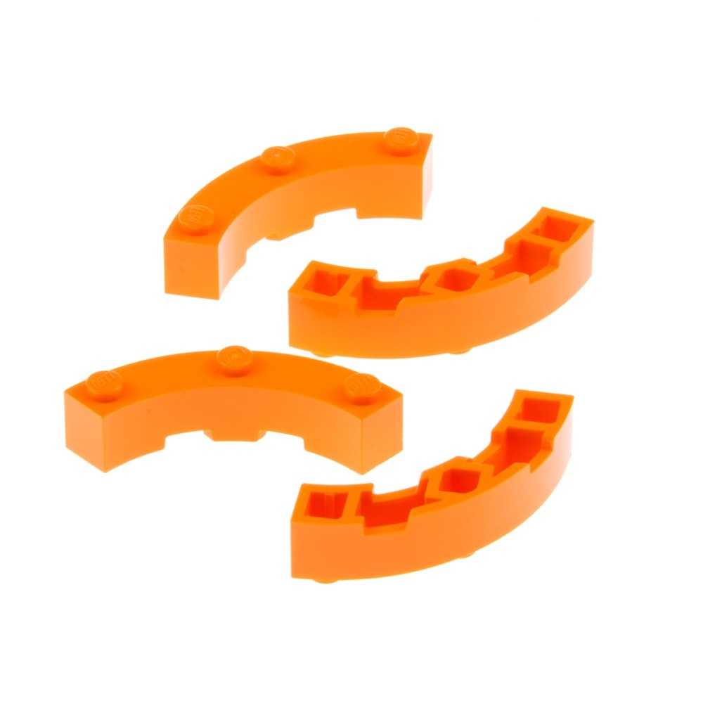 4x lego Construction Stone Curved 4x4 Orange' Quarter Circle 6054421 72140 48092