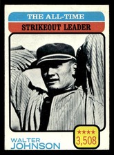 1973 Topps #478 The All-Time K Leader - Walter Johnson Senators EX-EXMINT