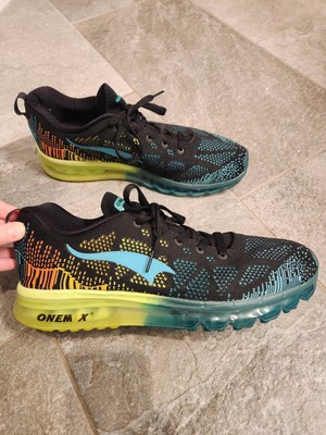 Mens 12 Onemix comfortable Athletic Shoes breathable mesh top bright multi color