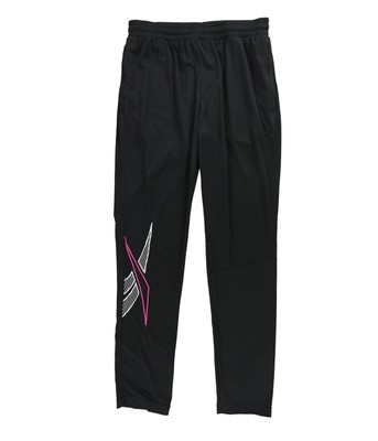 Reebok Mens Embroidered Logo Athletic Jogger Pants, Black, Medium